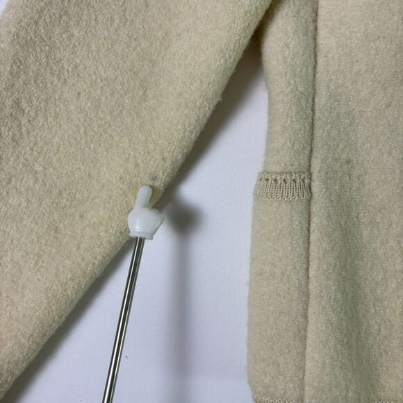 Vintage Kitz-Pichler Boiled Wool Cardigan Jacket Womens Small Cream Button Front - Picture 14 of 16